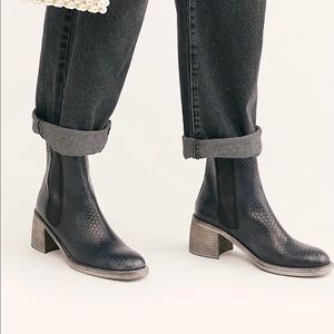 New Black/Blue Woven Free People Chelsea Boots
